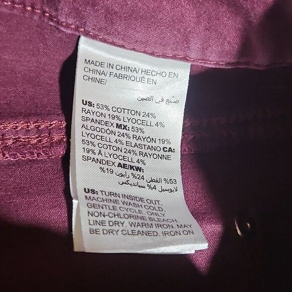 Chico's Burgundy Girlfriend Slim Leg Ankle Pant - Picture 3 of 8